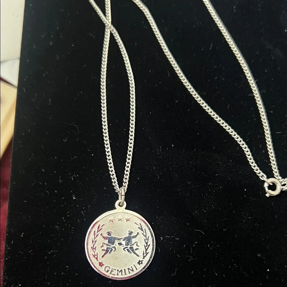Gemini Zodiac Silver Necklace